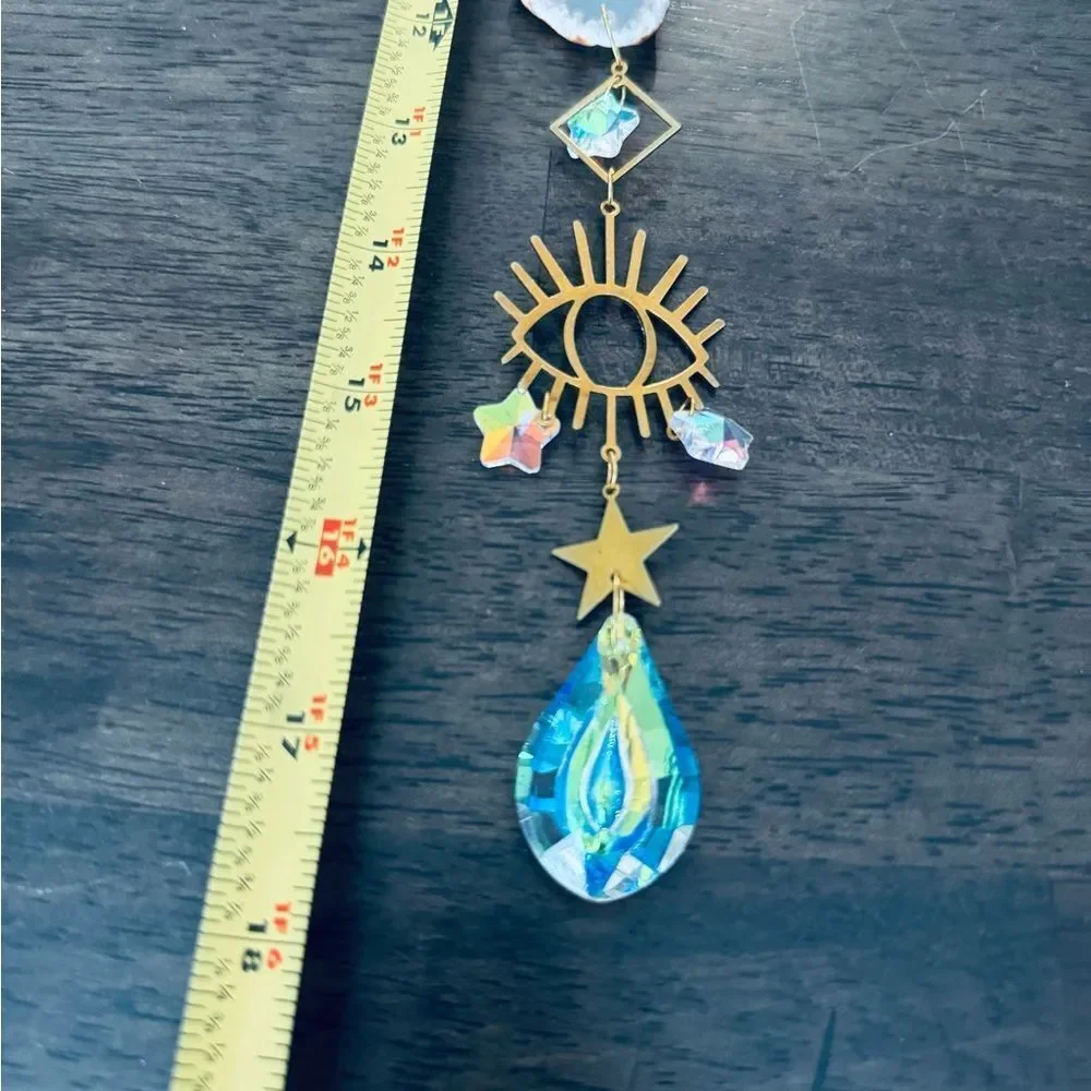 Mystical Crystal Geode Gold Eye Ornament Hanger